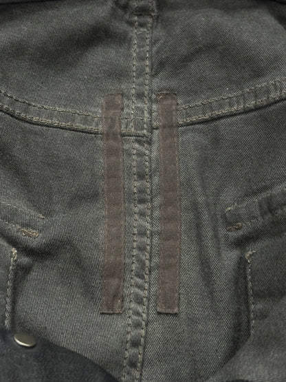 SS14 Rick Owens DRKSHDW Black Waxed Memphis Cut Biker Jeans