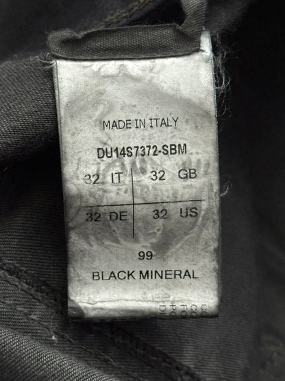 SS14 Rick Owens DRKSHDW Black Waxed Memphis Cut Biker Jeans