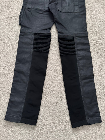 SS14 Rick Owens DRKSHDW Black Waxed Memphis Cut Biker Jeans