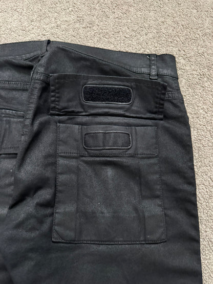 SS14 Rick Owens DRKSHDW Black Waxed Memphis Cut Biker Jeans