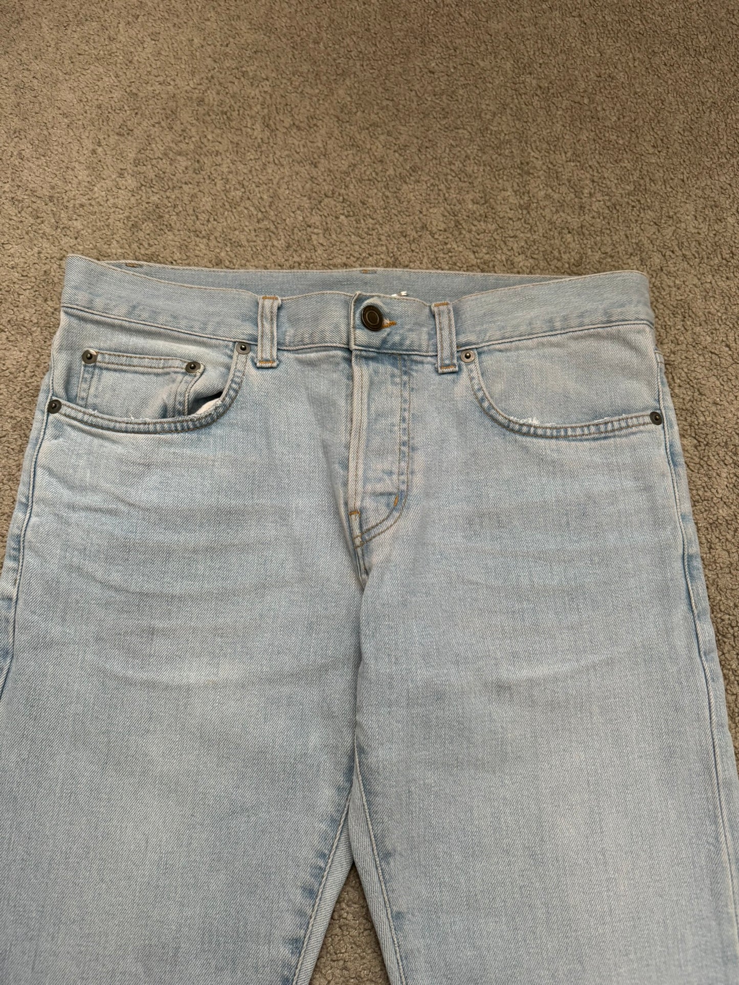 SS14 Saint Laurent by Hedi Slimane Light Washed D01 Denim Jeans