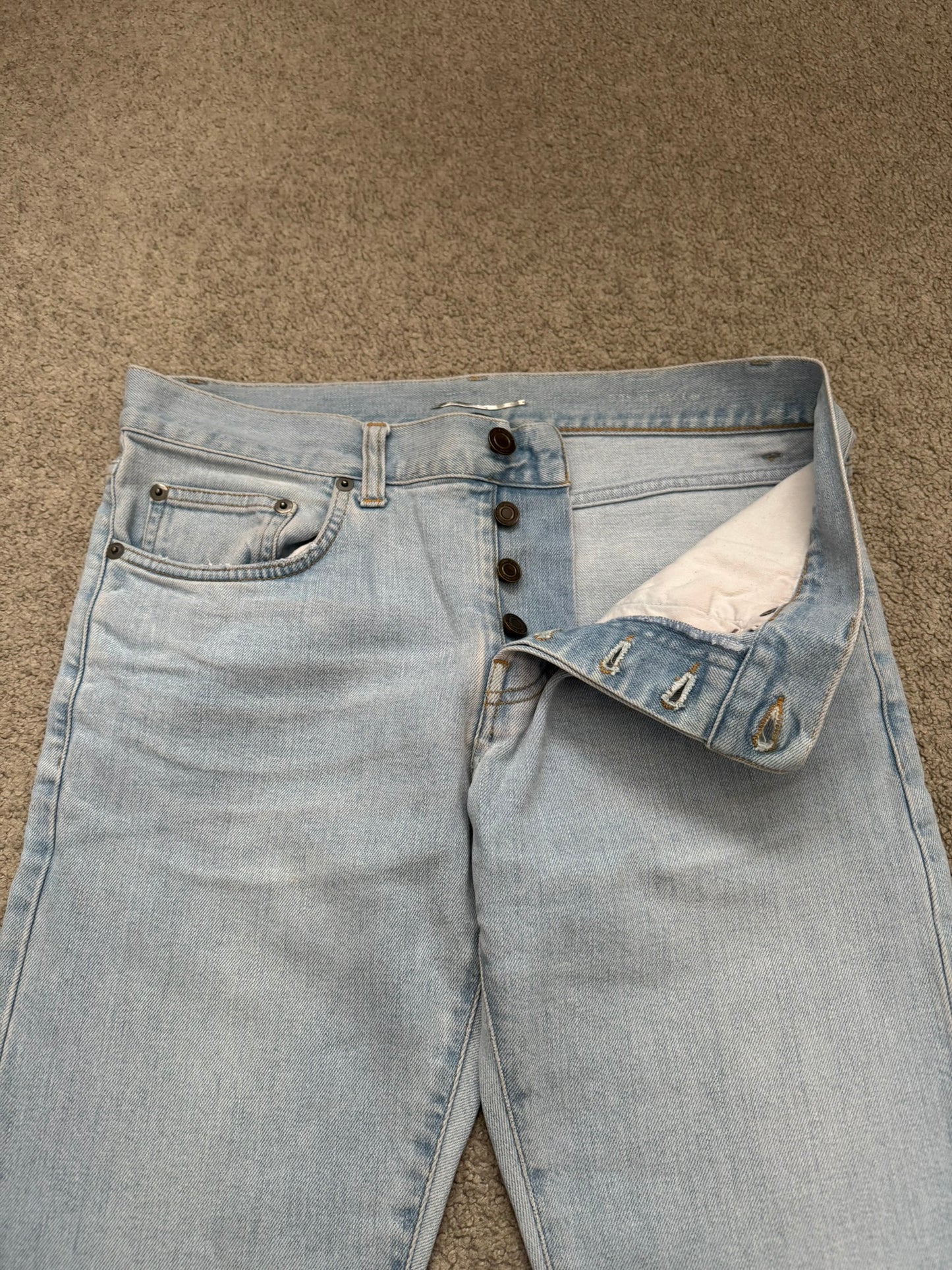 SS14 Saint Laurent by Hedi Slimane Light Washed D01 Denim Jeans
