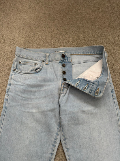 SS14 Saint Laurent by Hedi Slimane Light Washed D01 Denim Jeans