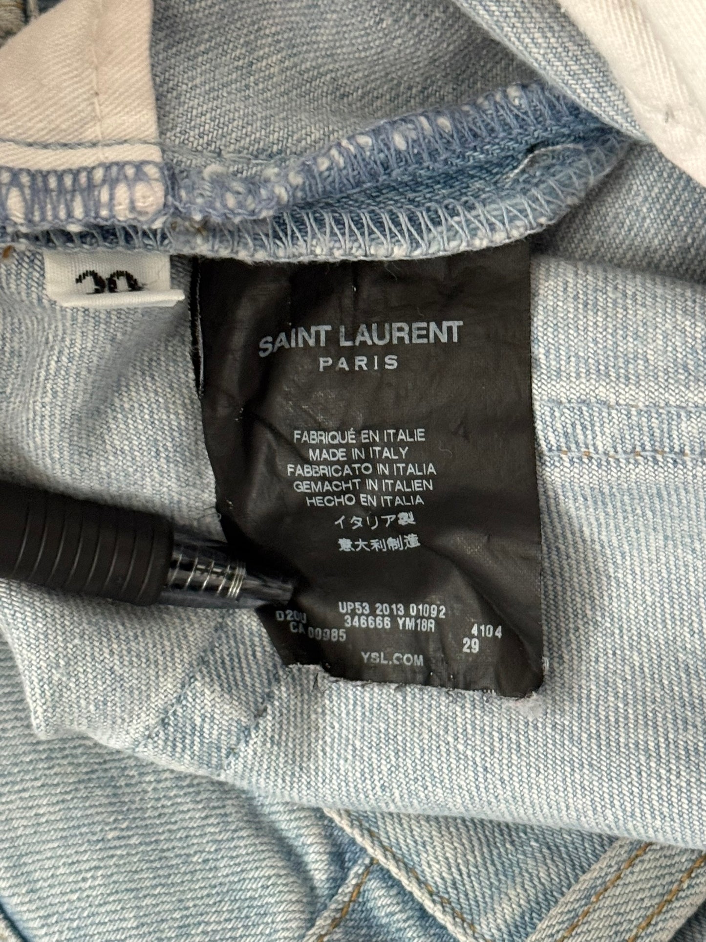 SS14 Saint Laurent by Hedi Slimane Light Washed D01 Denim Jeans