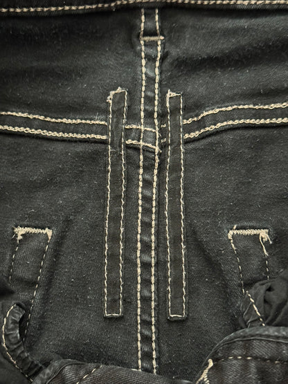 FW21 Rick Owens DRKSHDW Black Waxed Detroit Cut Denim Jeans