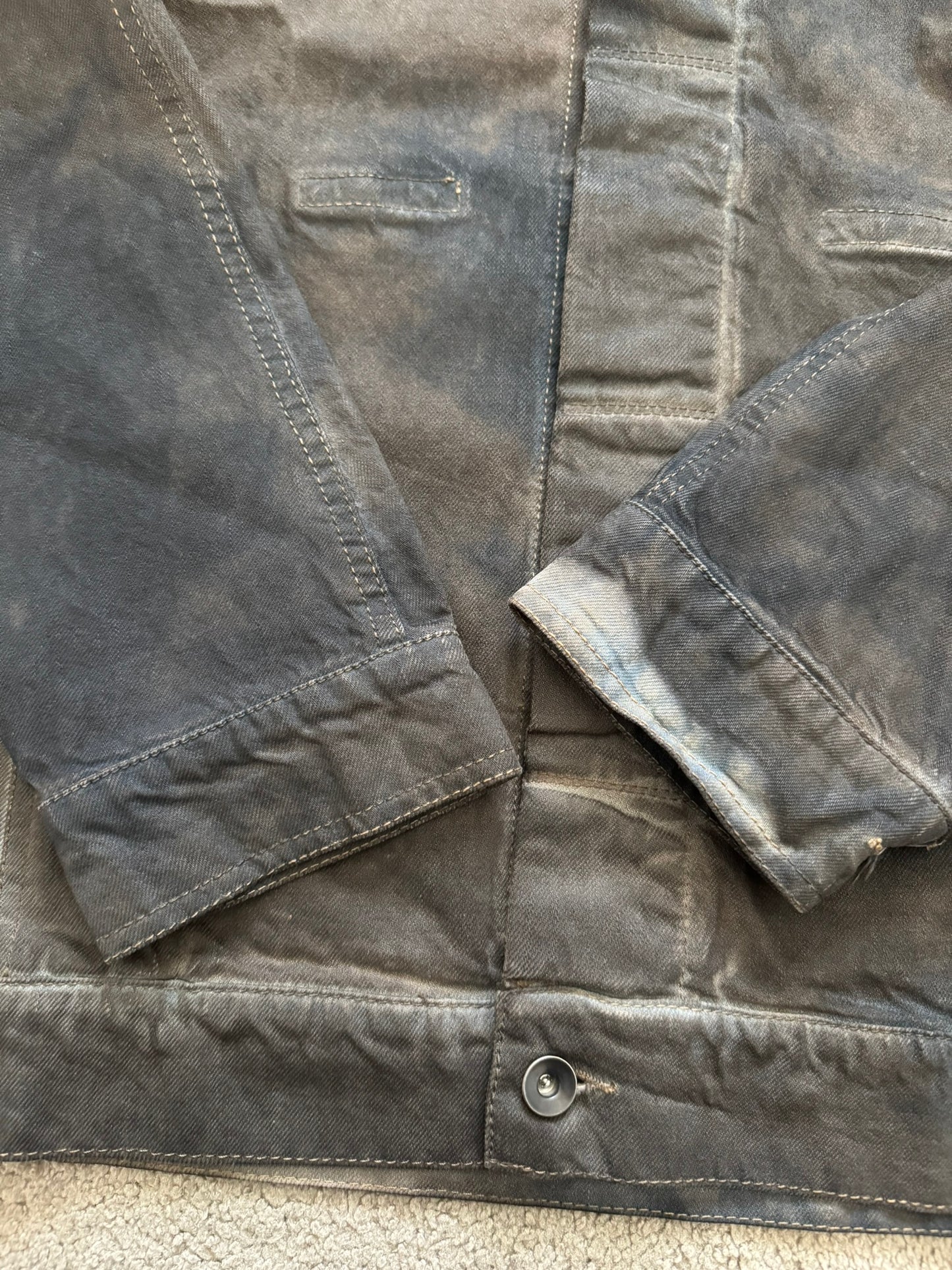SS15 Rick Owens DRKSHDW Batik Dark Dust Denim Work Jacket