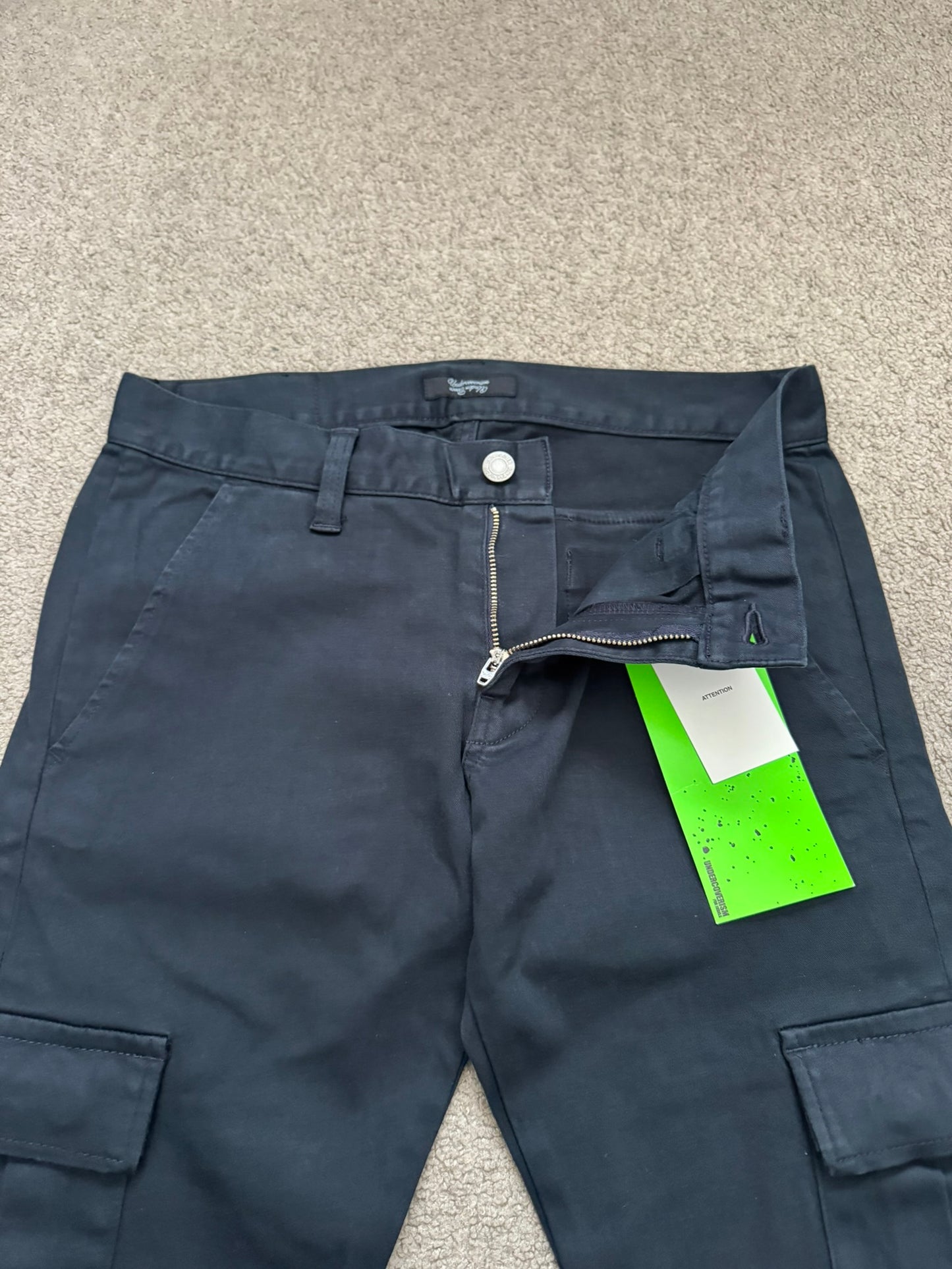 SS11 Undercover "Underman" Navy Lightning Bolt Cargo Jeans