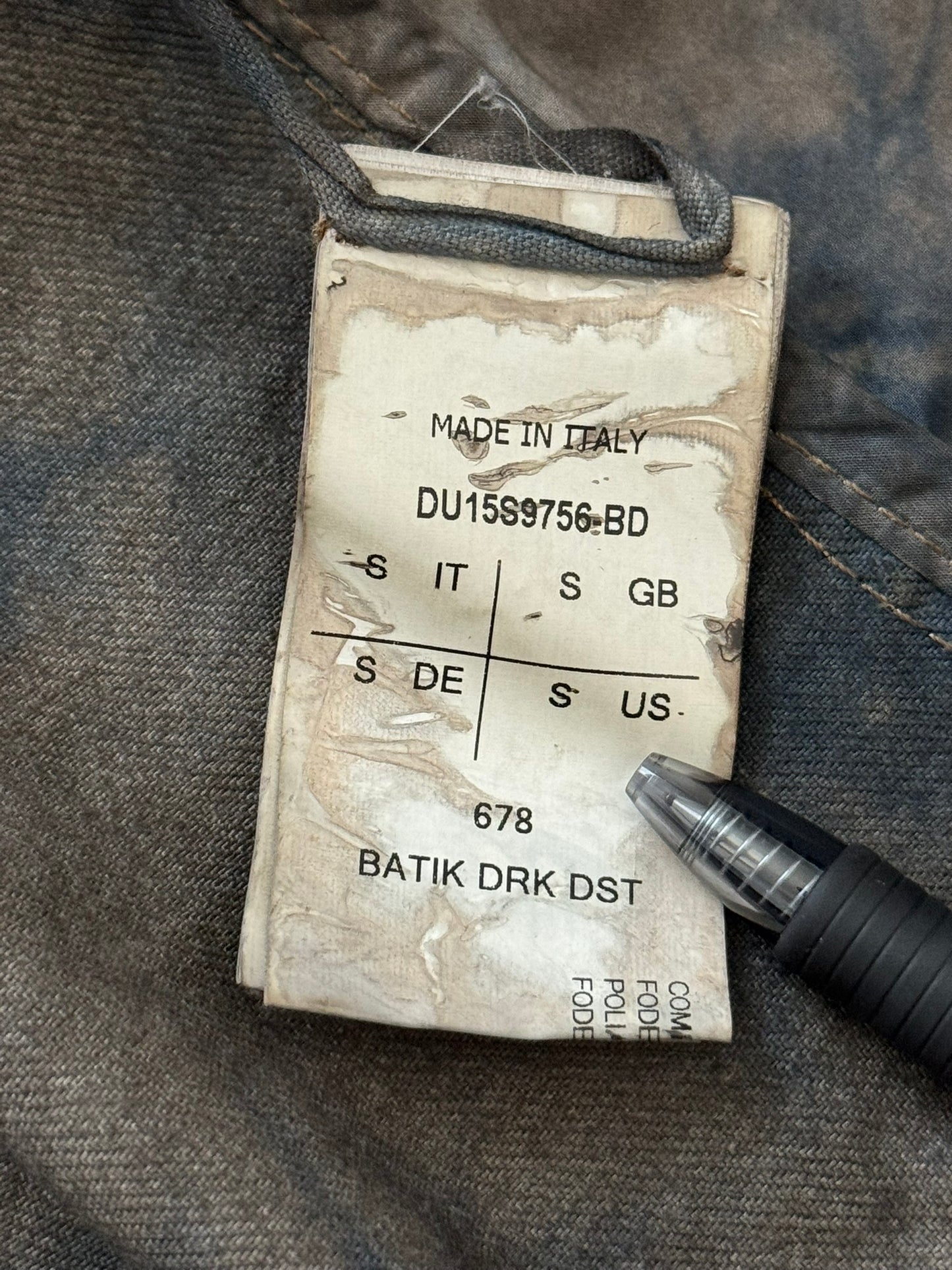 SS15 Rick Owens DRKSHDW Batik Dark Dust Denim Work Jacket