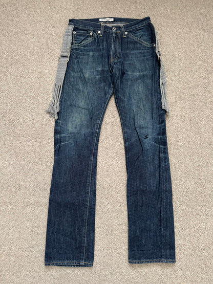 SS08 Undercover Fringe Tassel Lightning Bolt Denim Jeans