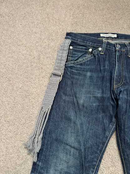 SS08 Undercover Fringe Tassel Lightning Bolt Denim Jeans
