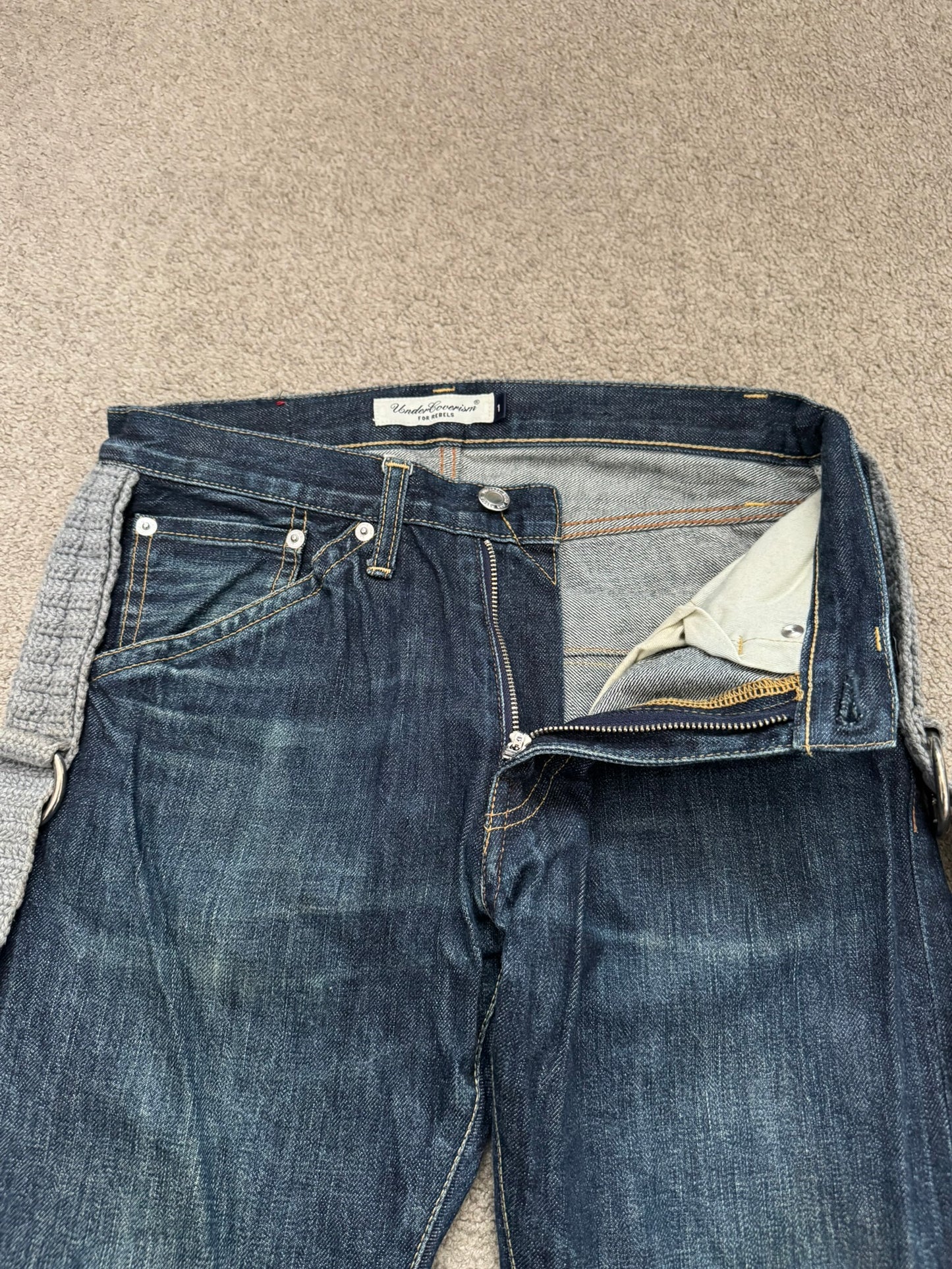SS08 Undercover Fringe Tassel Lightning Bolt Denim Jeans
