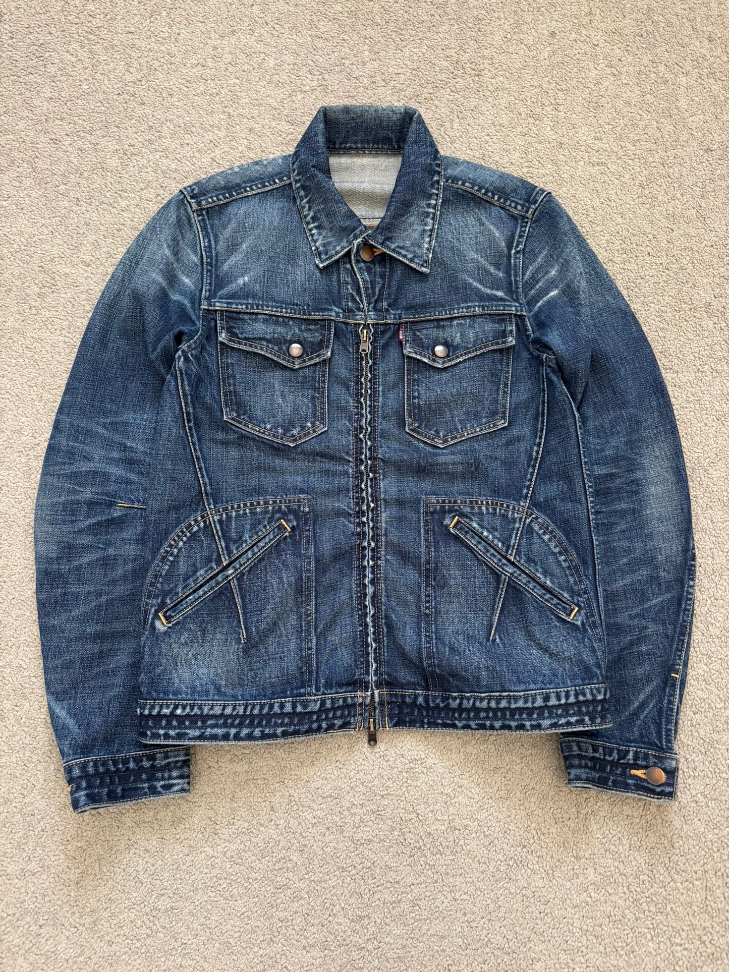 SS07 Number (N)ine "About A Boy" Pain Dirty Blue Denim Jacket