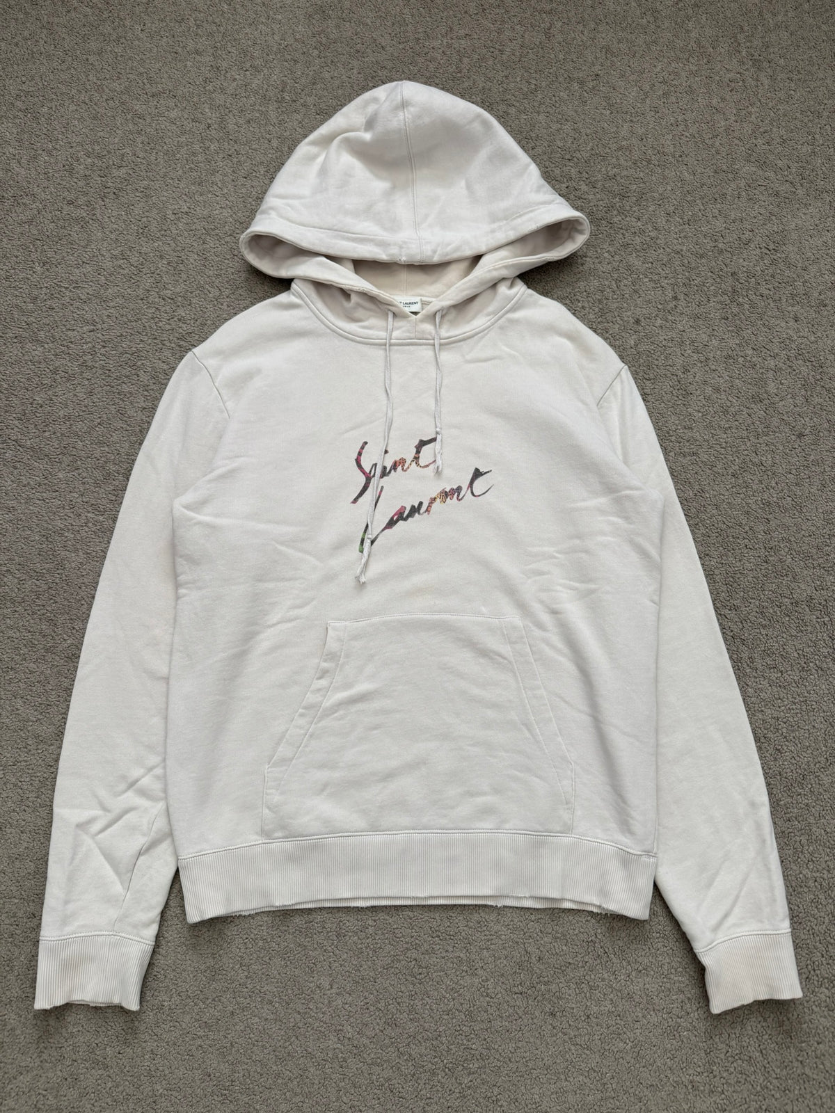 SS19 Saint Laurent Paris Animal Print Script Logo Hoodie
