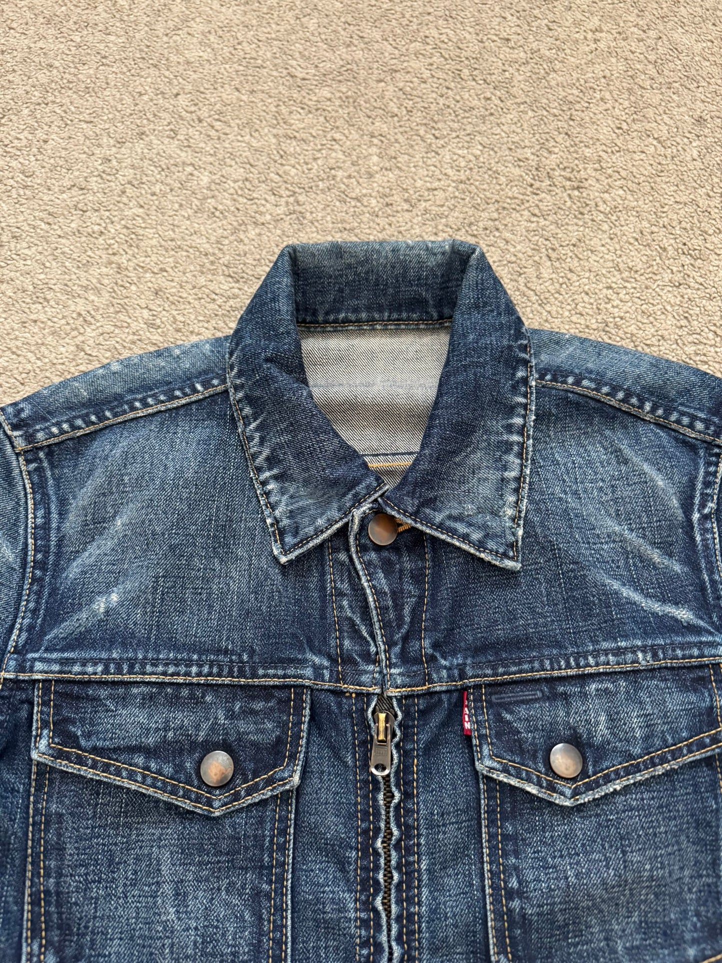 SS07 Number (N)ine "About A Boy" Pain Dirty Blue Denim Jacket