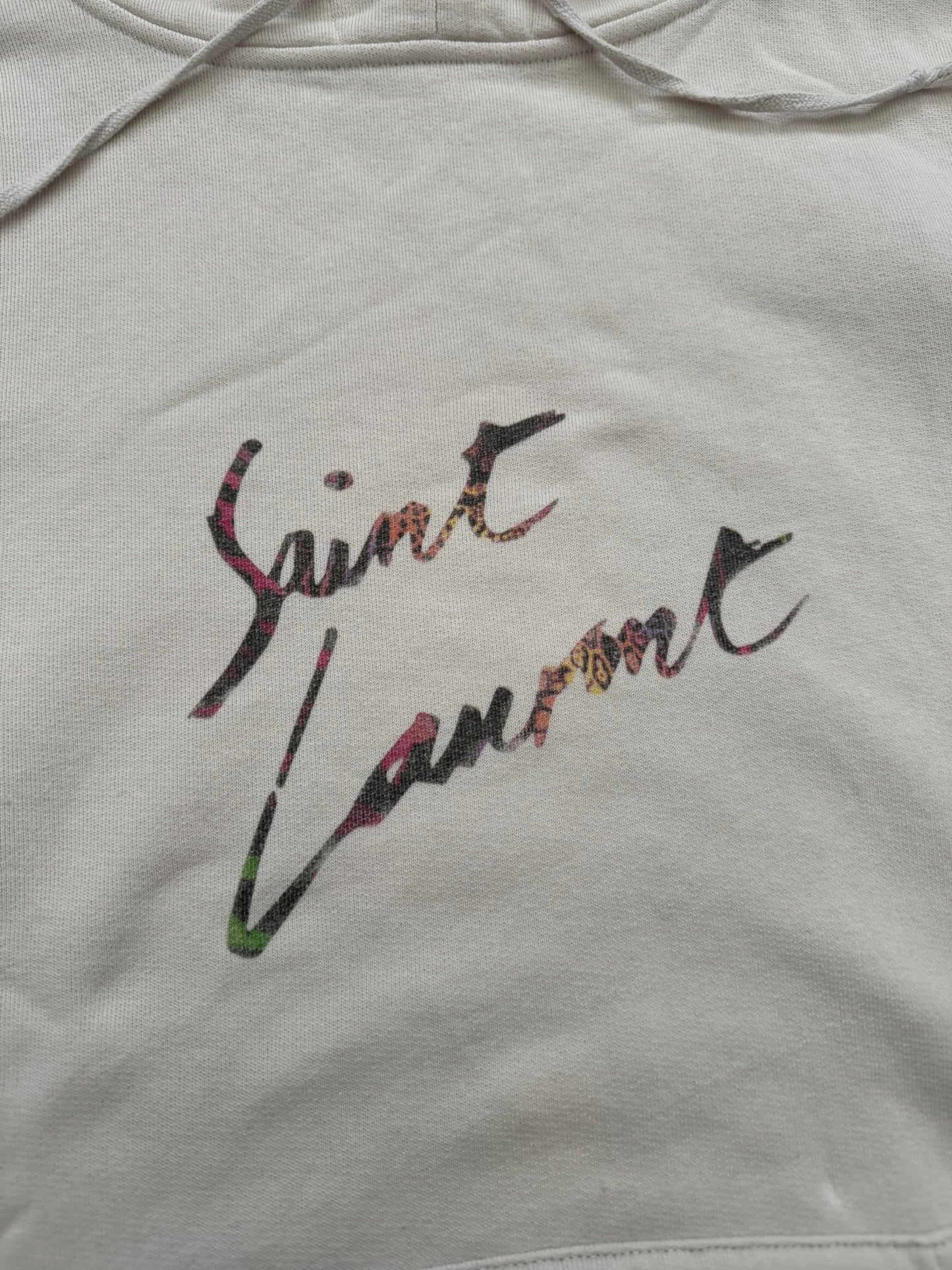 SS19 Saint Laurent Paris Animal Print Script Logo Hoodie