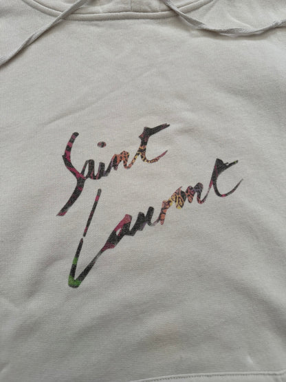 SS19 Saint Laurent Paris Animal Print Script Logo Hoodie