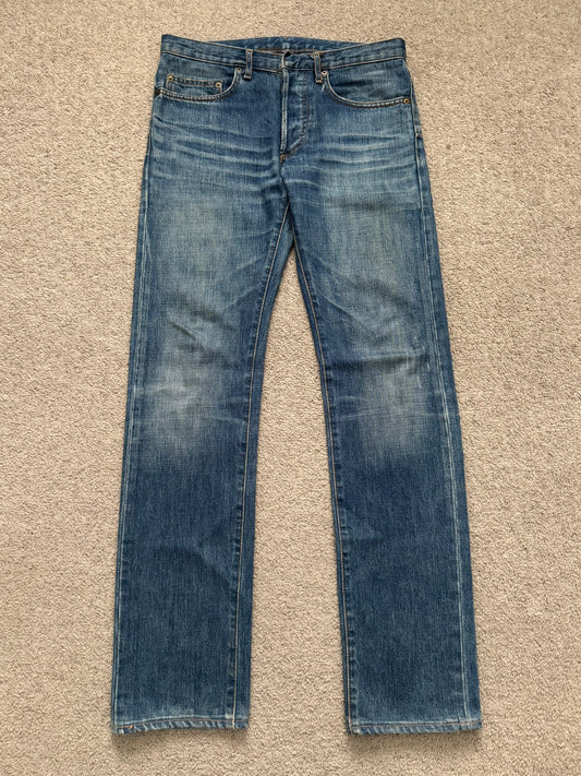AW06 Dior Homme by Hedi Slimane MIJ Clawmark Washed Denim Jeans