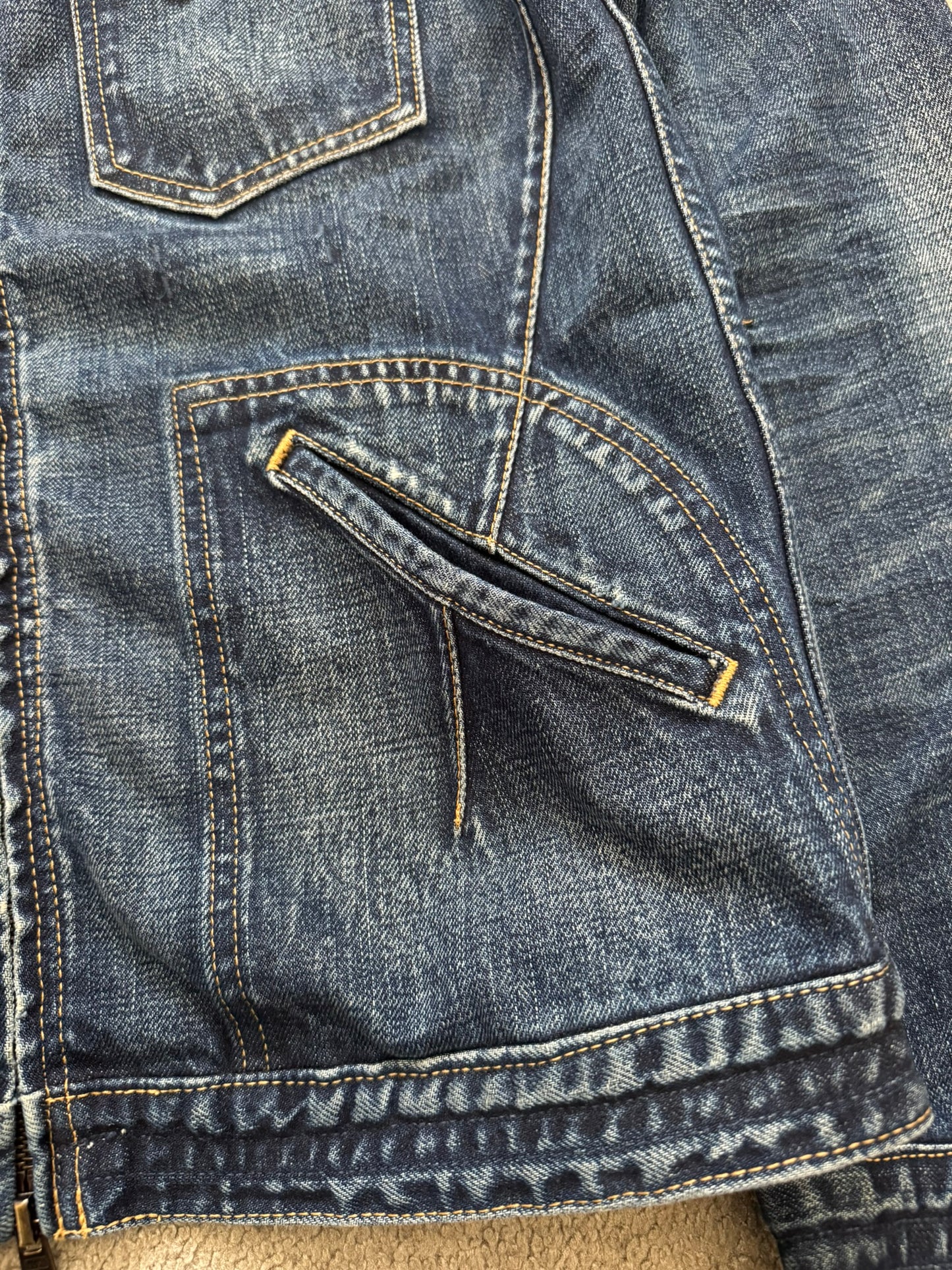 SS07 Number (N)ine "About A Boy" Pain Dirty Blue Denim Jacket