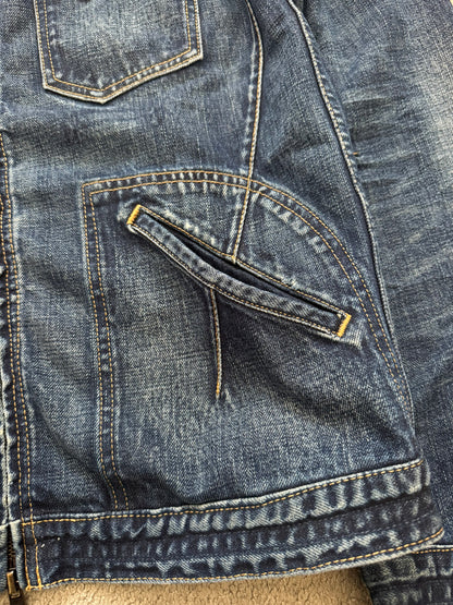 SS07 Number (N)ine "About A Boy" Pain Dirty Blue Denim Jacket