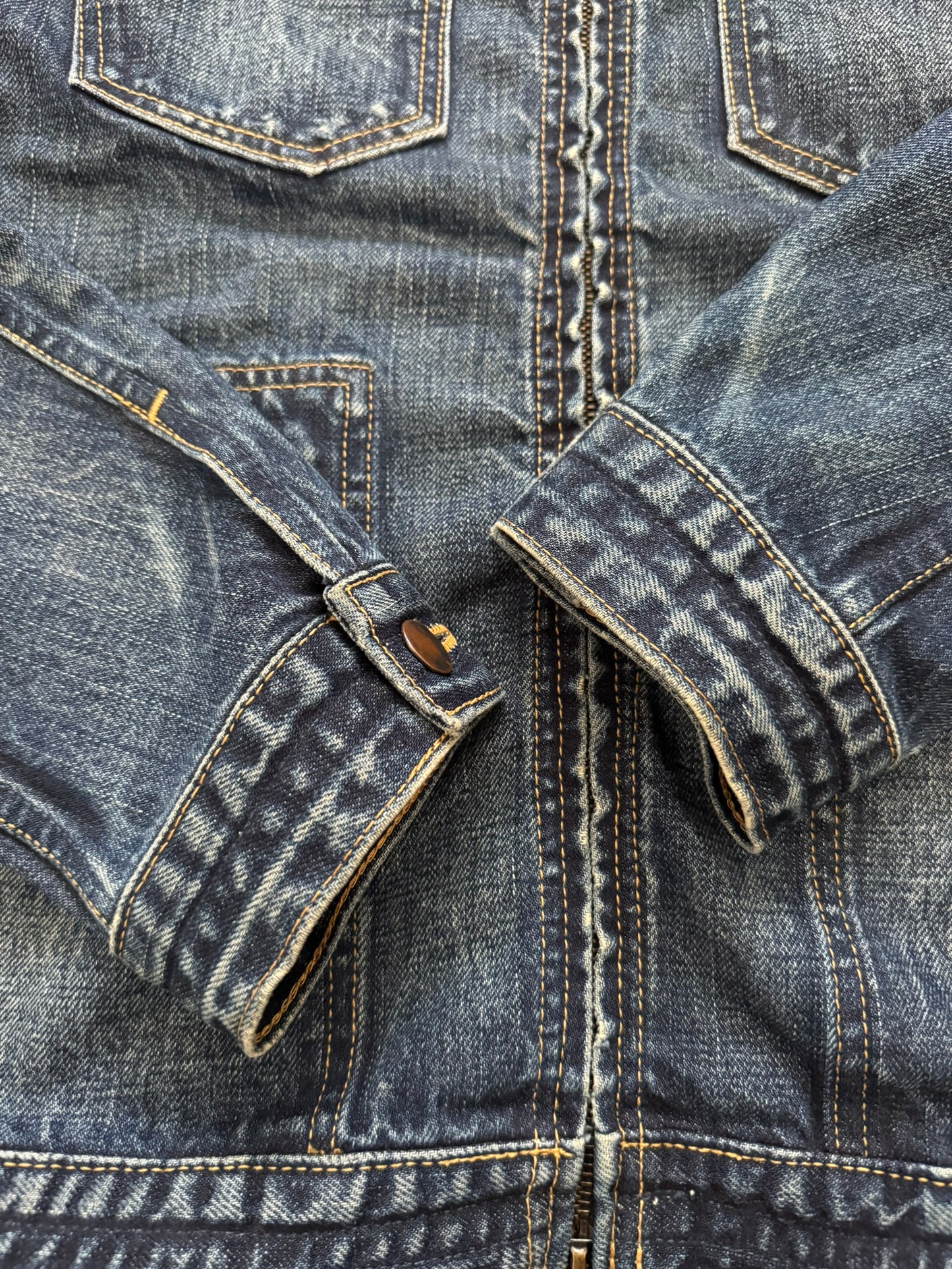 SS07 Number (N)ine "About A Boy" Pain Dirty Blue Denim Jacket