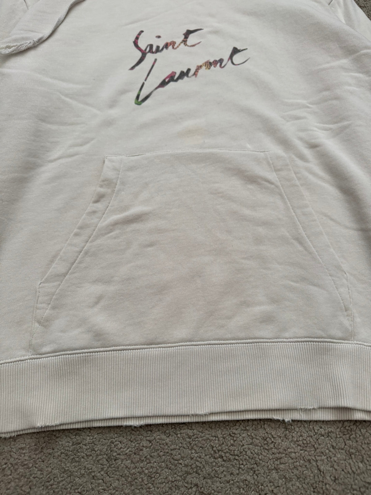 SS19 Saint Laurent Paris Animal Print Script Logo Hoodie