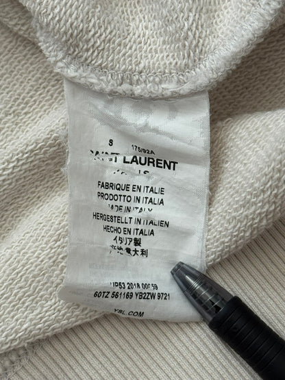 SS19 Saint Laurent Paris Animal Print Script Logo Hoodie