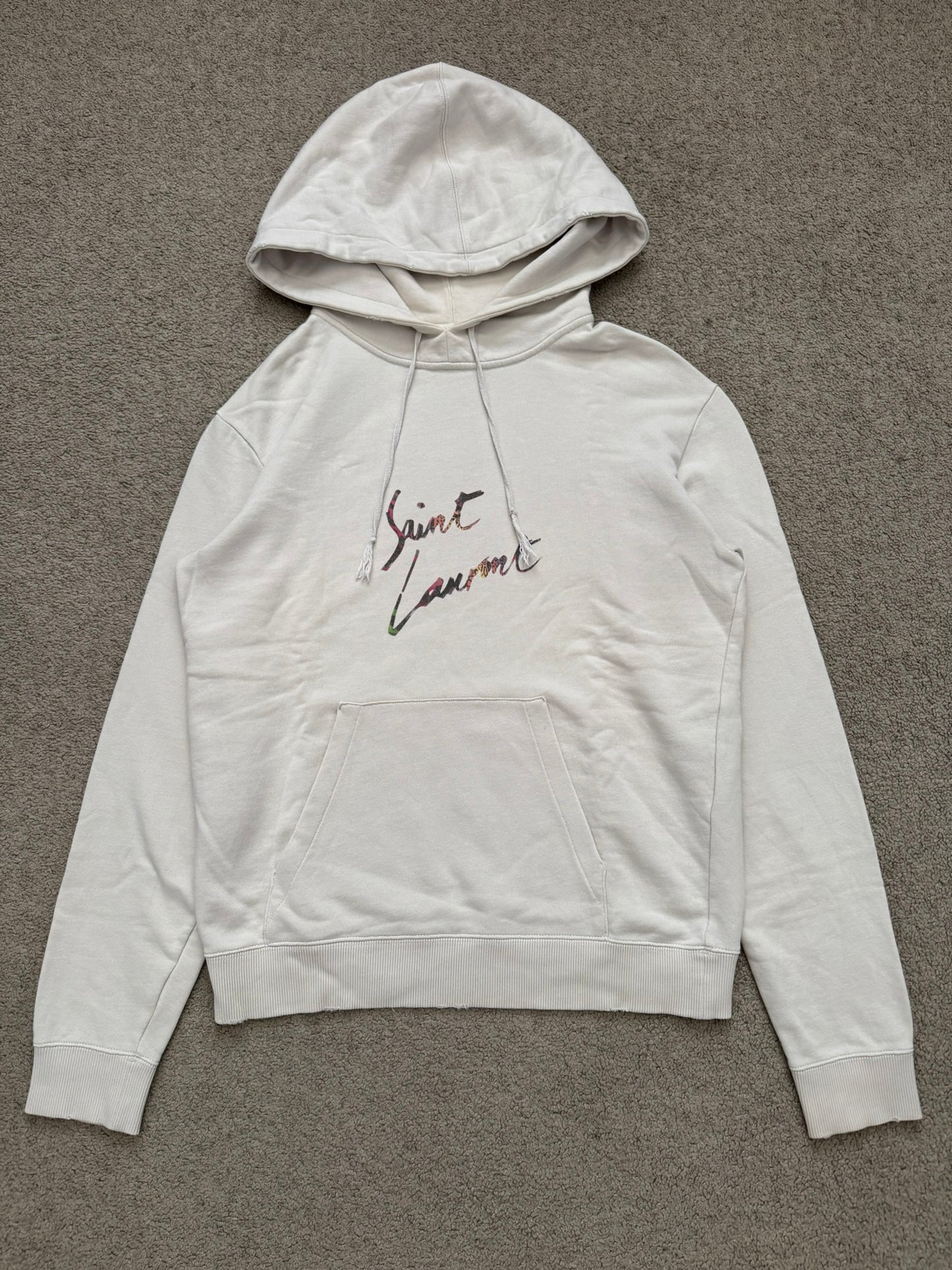 SS19 Saint Laurent Paris Animal Print Script Logo Hoodie