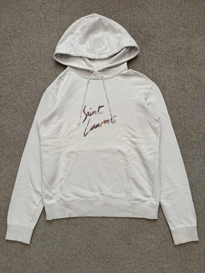 SS19 Saint Laurent Paris Animal Print Script Logo Hoodie