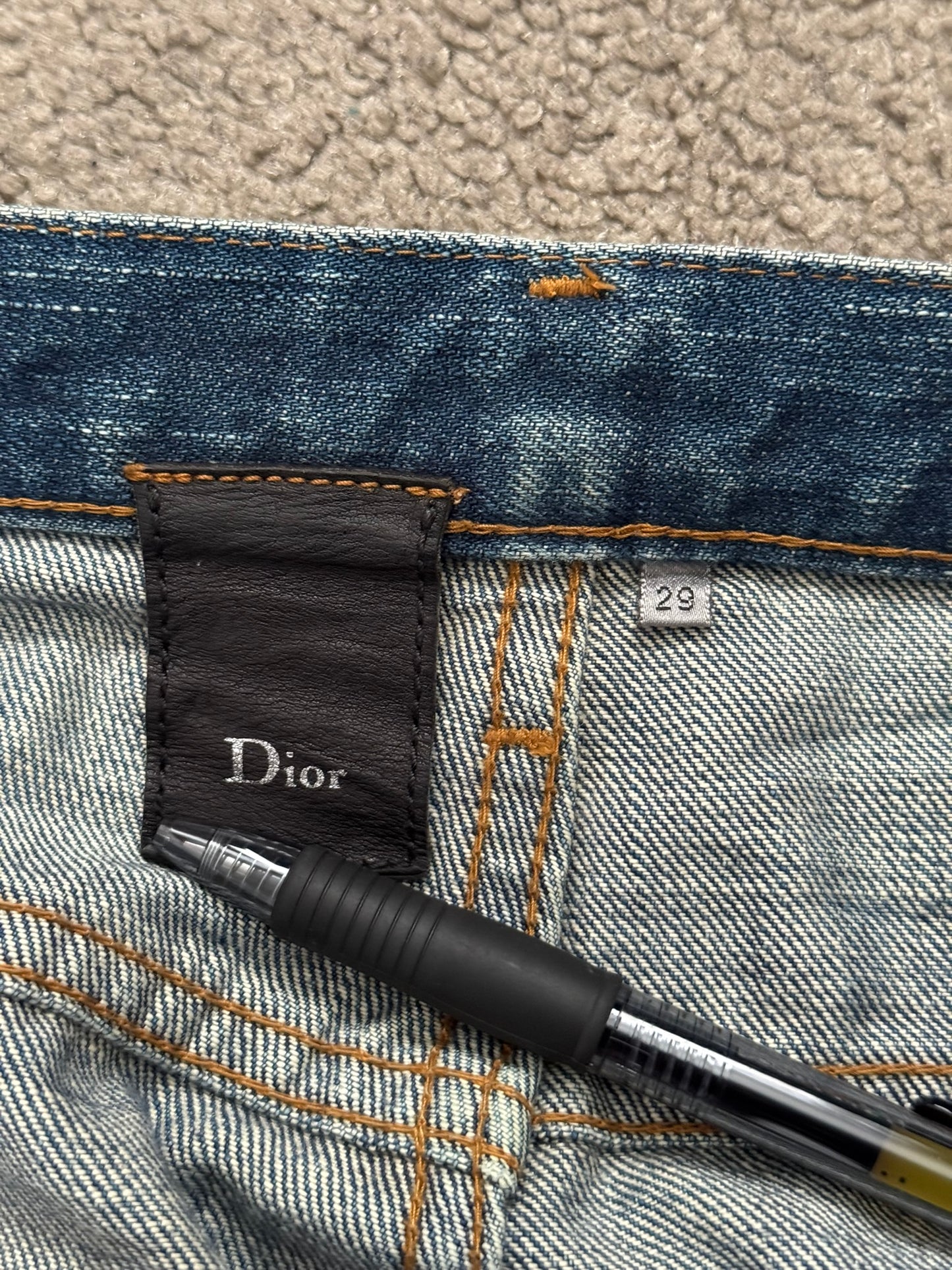 AW06 Dior Homme by Hedi Slimane MIJ Clawmark Washed Denim Jeans