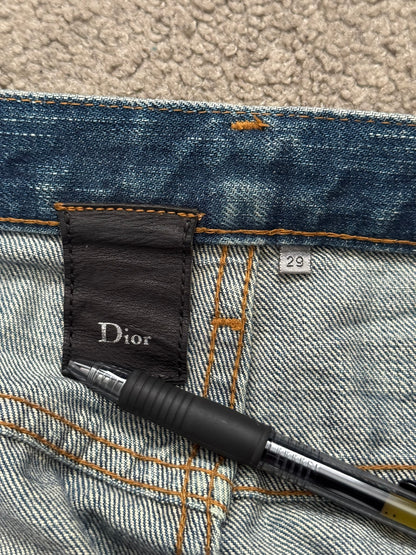 AW06 Dior Homme by Hedi Slimane MIJ Clawmark Washed Denim Jeans