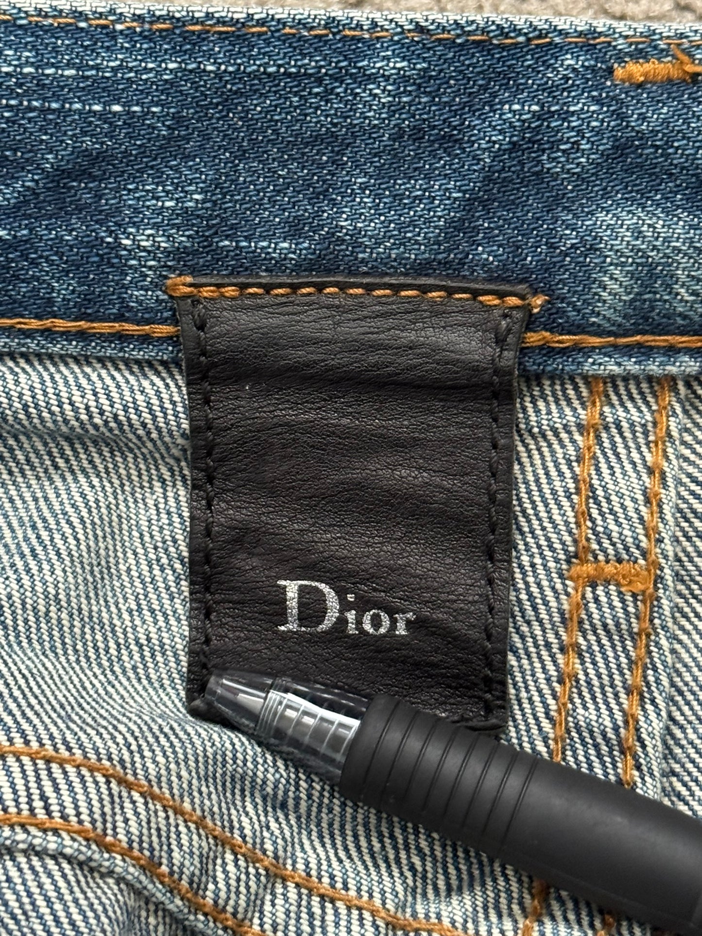 AW06 Dior Homme by Hedi Slimane MIJ Clawmark Washed Denim Jeans