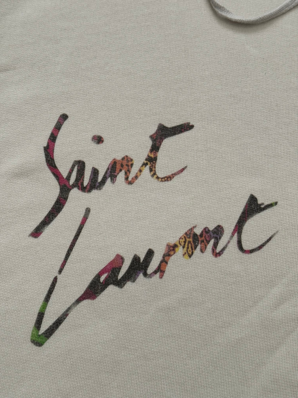 SS19 Saint Laurent Paris Animal Print Script Logo Hoodie