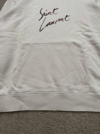 SS19 Saint Laurent Paris Animal Print Script Logo Hoodie