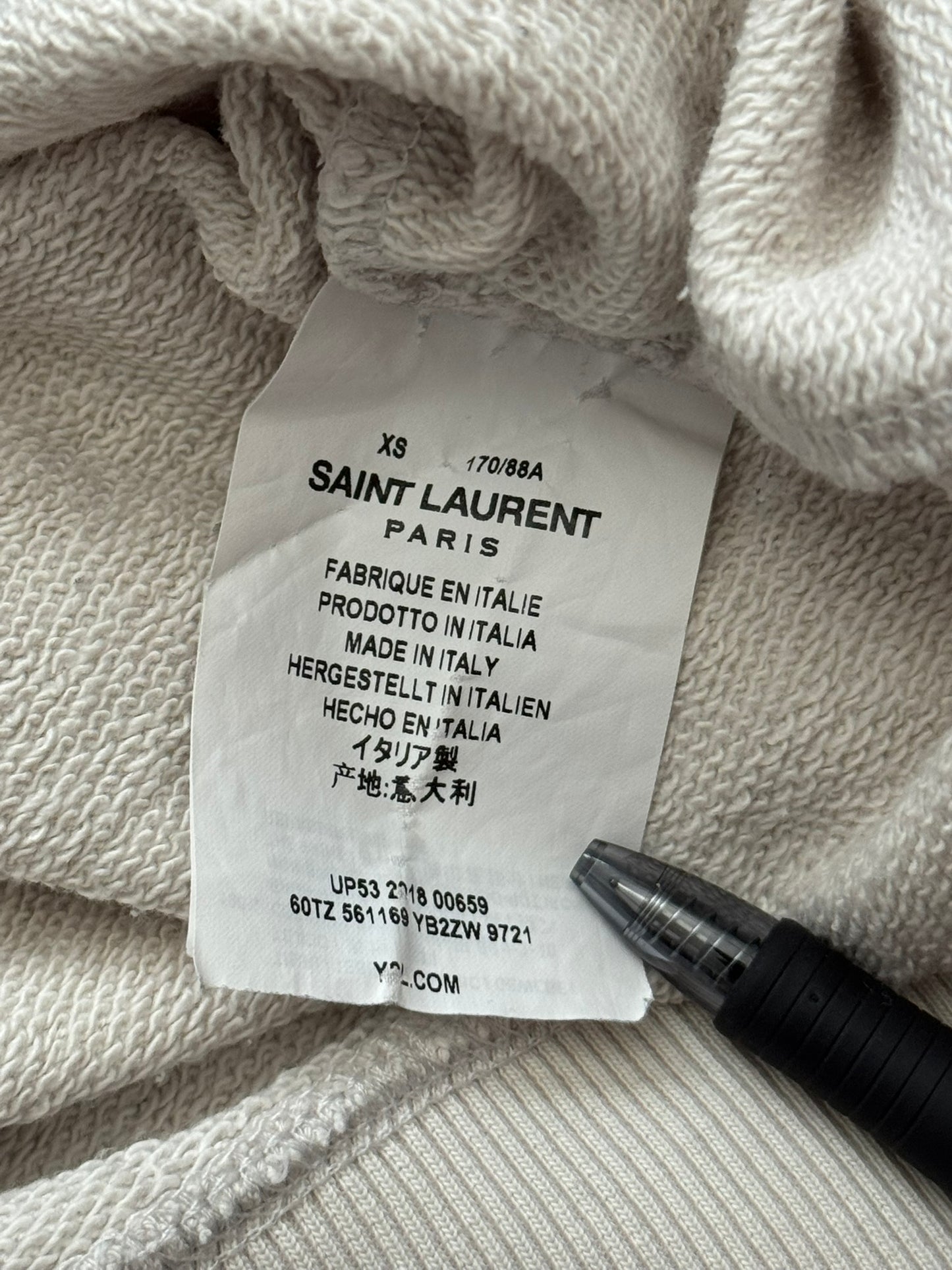 SS19 Saint Laurent Paris Animal Print Script Logo Hoodie