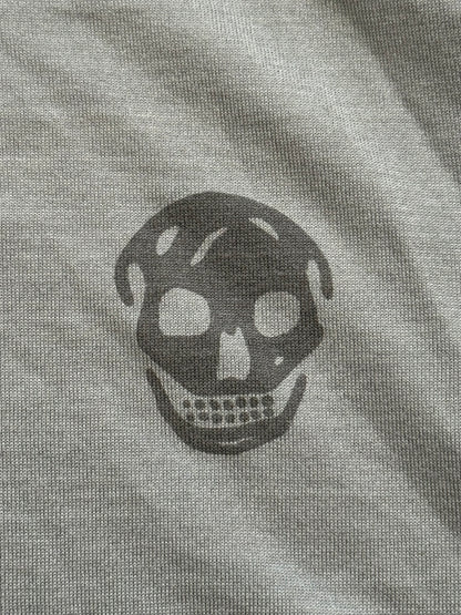 SS10 Alexander McQueen Silk Skull Polo Long Sleeve Shirt