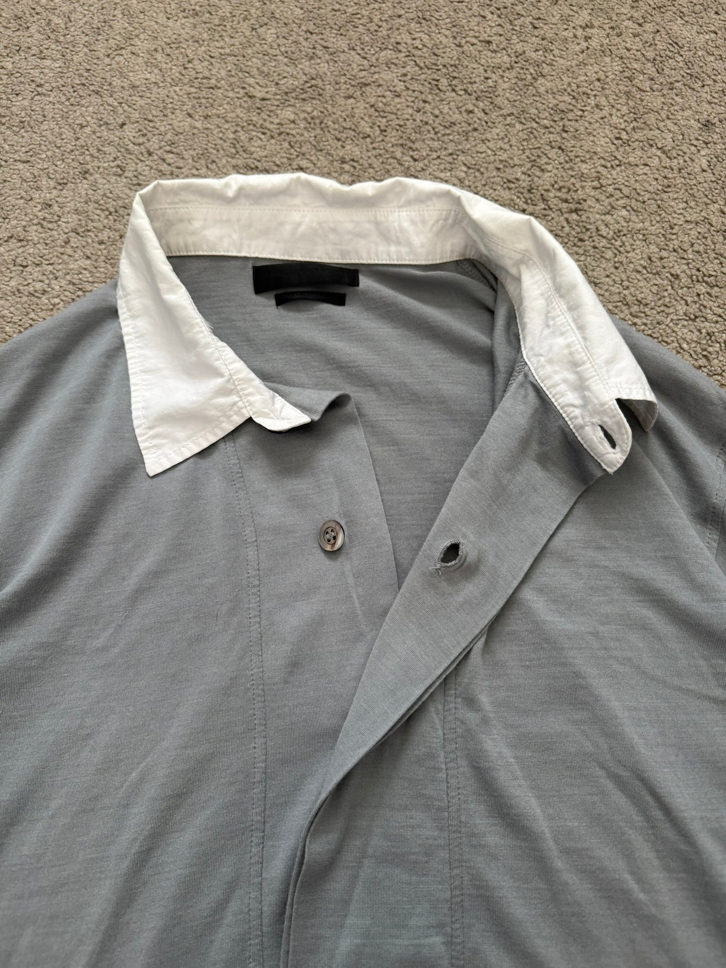 SS10 Alexander McQueen Silk Skull Polo Long Sleeve Shirt