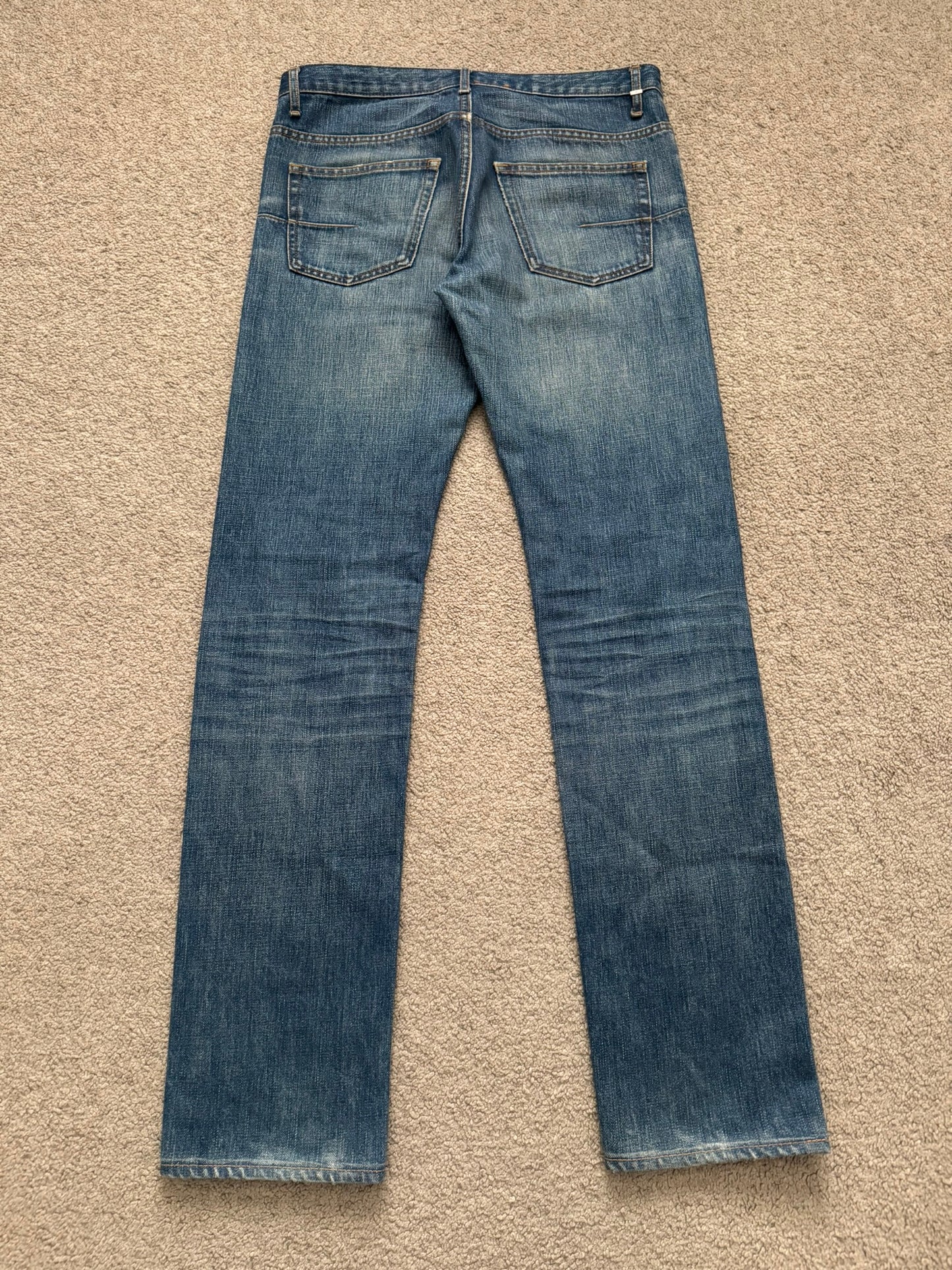 AW06 Dior Homme by Hedi Slimane MIJ Clawmark Washed Denim Jeans