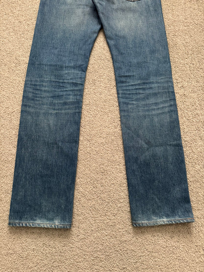 AW06 Dior Homme by Hedi Slimane MIJ Clawmark Washed Denim Jeans
