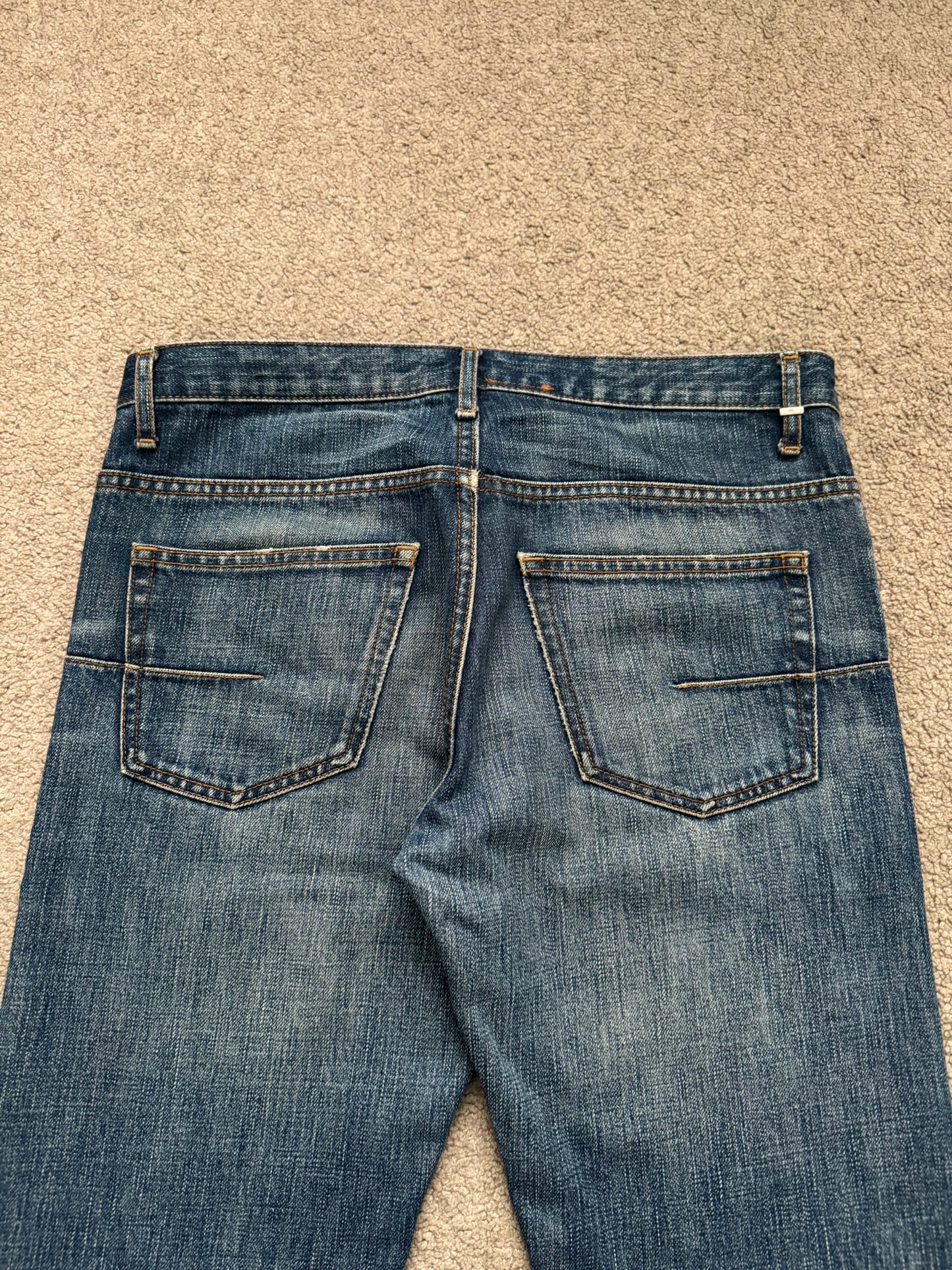 AW06 Dior Homme by Hedi Slimane MIJ Clawmark Washed Denim Jeans
