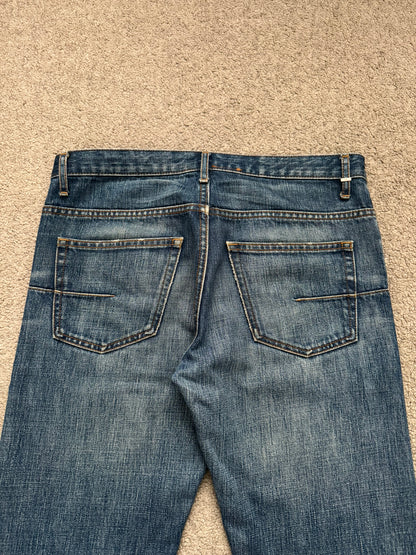 AW06 Dior Homme by Hedi Slimane MIJ Clawmark Washed Denim Jeans
