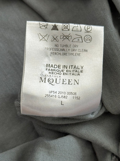 SS10 Alexander McQueen Silk Skull Polo Long Sleeve Shirt