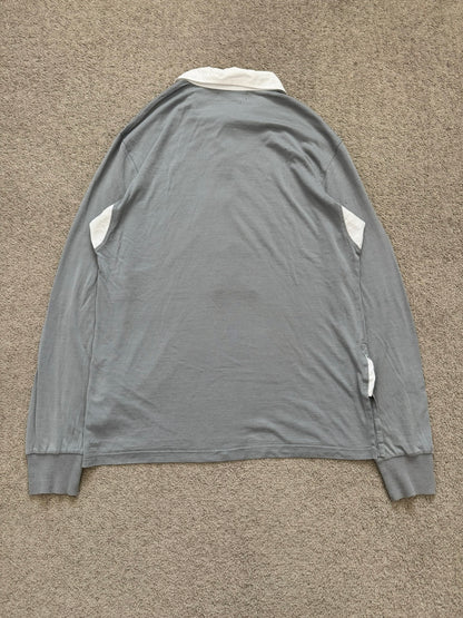 SS10 Alexander McQueen Silk Skull Polo Long Sleeve Shirt