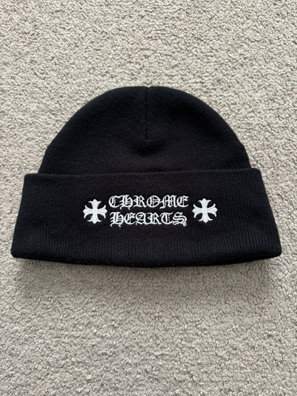 Chrome Hearts Black Embroidered Logo Beanie