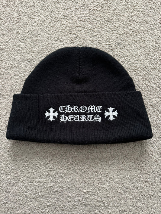 Chrome Hearts Black Embroidered Logo Beanie