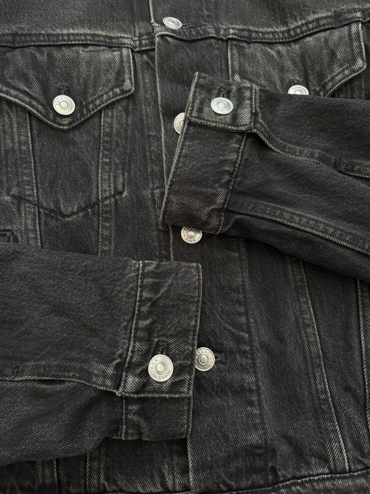 FW17 Balenciaga by Demna Distressed Collar Cropped Denim Jacket