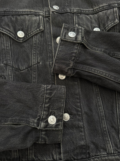 FW17 Balenciaga by Demna Distressed Collar Cropped Denim Jacket