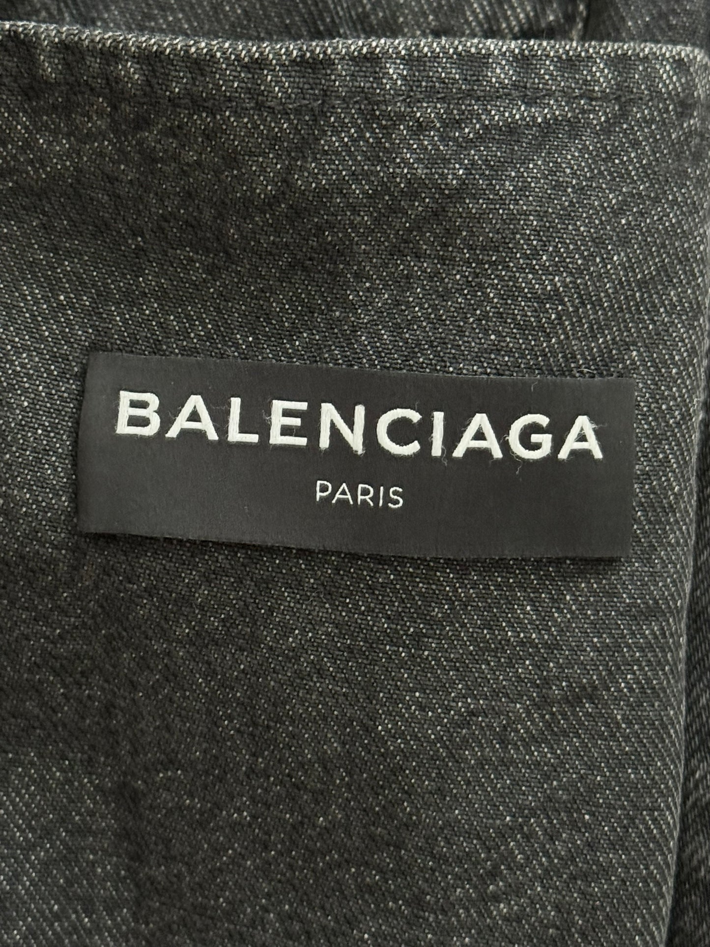 FW17 Balenciaga by Demna Distressed Collar Cropped Denim Jacket