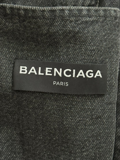 FW17 Balenciaga by Demna Distressed Collar Cropped Denim Jacket