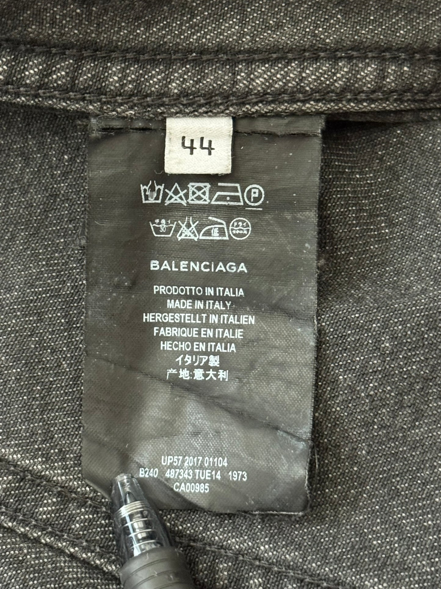 FW17 Balenciaga by Demna Distressed Collar Cropped Denim Jacket