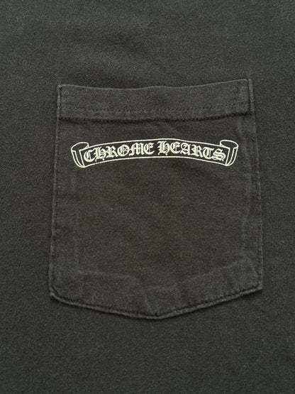 Chrome Hearts Scroll Logo "USA" Maltese Cross Pocket T Shirt